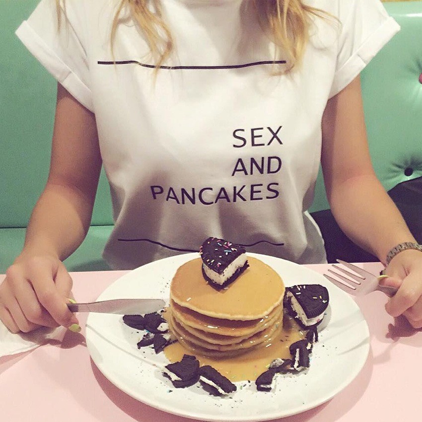 Дамска тениска Sex And Pancakes Fhouse Bg