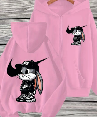 Дамски Суитшърт с цип Bunny DTG