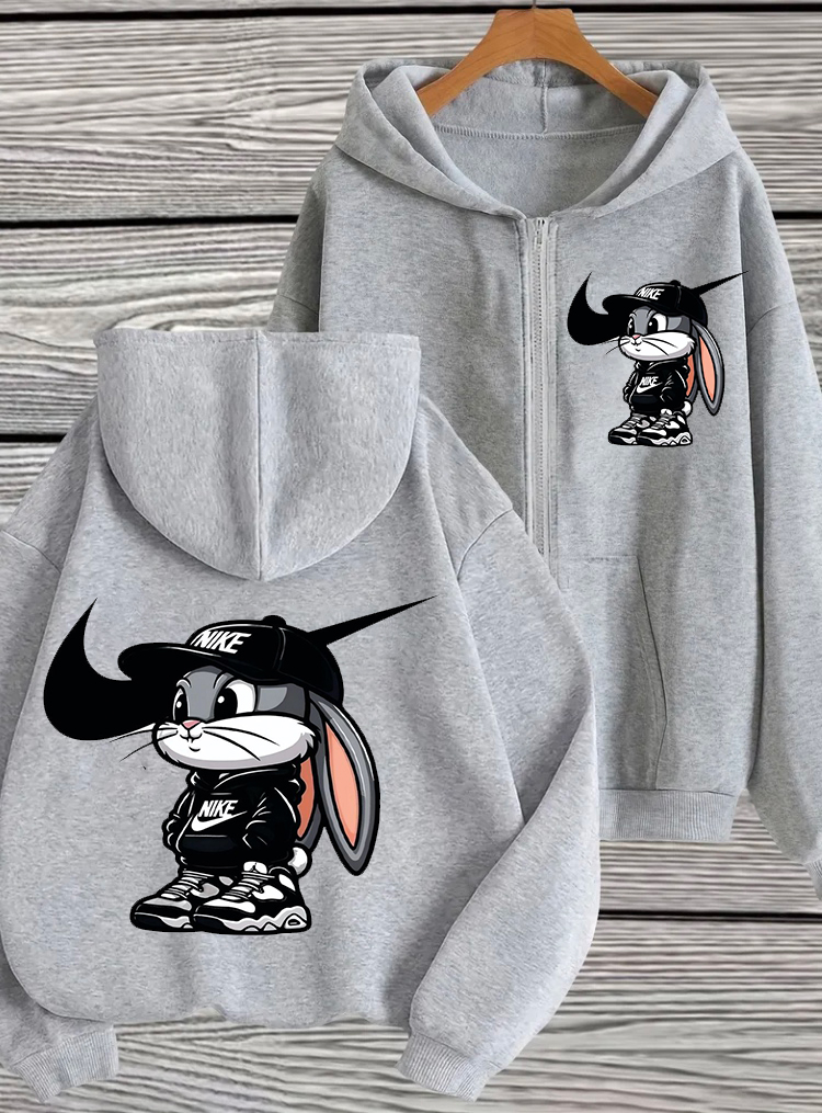 Дамски Суитшърт с цип Bunny DTG - Image 2